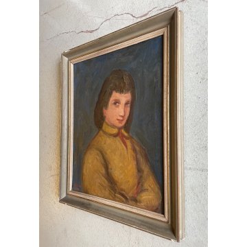 ANTICO DIPINTO OLIO Salvatore Blasco RITRATTO di DONNA FIGURA FEMMINILE '900