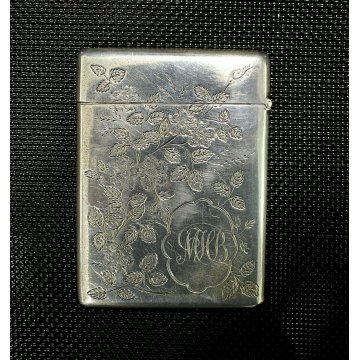 ANTICA SCATOLA BIGLIETTI VISITA ARGENTO PUNZONI INCISA SILVER CARD CASE ENGLAND