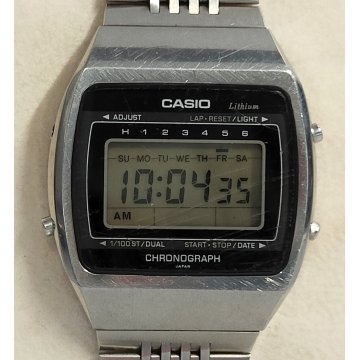 Casio 95QS-30 OROLOGIO POLSO cronografo DESIGN VINTAGE anni 80 OLD WRIST WATCH