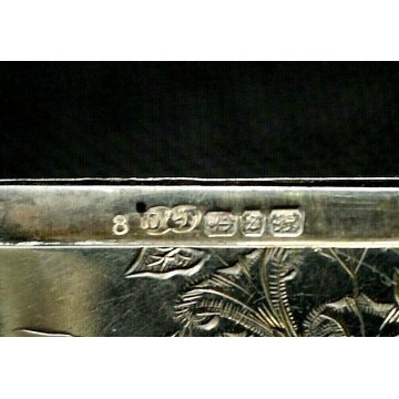 ANTICA SCATOLA BIGLIETTI VISITA ARGENTO PUNZONI INCISA SILVER CARD CASE ENGLAND