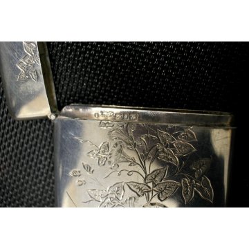 ANTICA SCATOLA BIGLIETTI VISITA ARGENTO PUNZONI INCISA SILVER CARD CASE ENGLAND