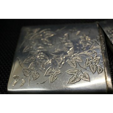 ANTICA SCATOLA BIGLIETTI VISITA ARGENTO PUNZONI INCISA SILVER CARD CASE ENGLAND