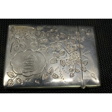 ANTICA SCATOLA BIGLIETTI VISITA ARGENTO PUNZONI INCISA SILVER CARD CASE ENGLAND