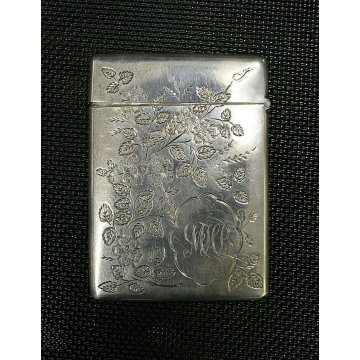 ANTICA SCATOLA BIGLIETTI VISITA ARGENTO PUNZONI INCISA SILVER CARD CASE ENGLAND
