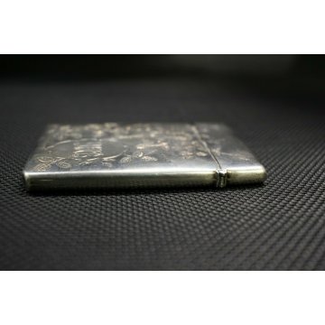 ANTICA SCATOLA BIGLIETTI VISITA ARGENTO PUNZONI INCISA SILVER CARD CASE ENGLAND