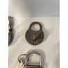 ANTICO RARO LOTTO 9 LUCCHETTO ferro battuto serratura FORZIERE epoca 800/900 KEY