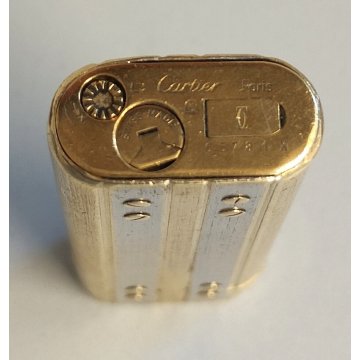 Must de Cartier ACCENDINO TASCA Santos VINTAGE LIGHTER BRIQUET argento oro