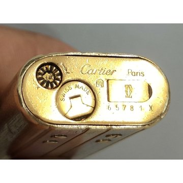 Must de Cartier ACCENDINO TASCA Santos VINTAGE LIGHTER BRIQUET argento oro