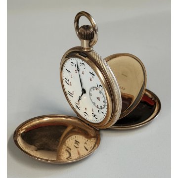 ANTICO OROLOGIO TASCA taschino MGBM Geneve EPOCA '900 OLD POCKET WATCH Plaque Or