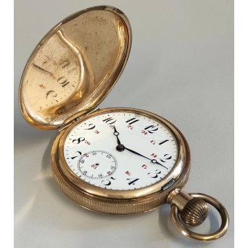 ANTICO OROLOGIO TASCA taschino MGBM Geneve EPOCA '900 OLD POCKET WATCH Plaque Or