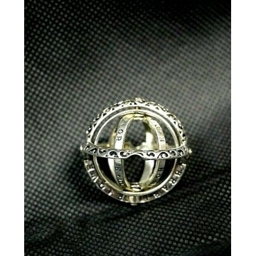 ANELLO SFERA CELESTE ARMILLARE ASTRONOMICO ARGENTO VINTAGE RETRO' SILVER RING 