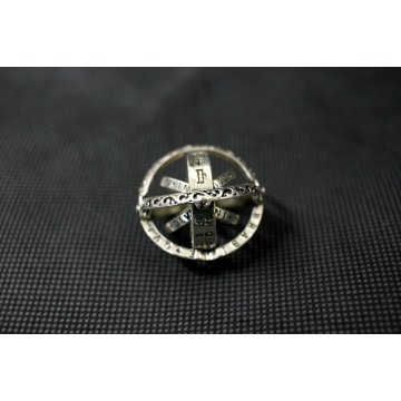 ANELLO SFERA CELESTE ARMILLARE ASTRONOMICO ARGENTO VINTAGE RETRO' SILVER RING 