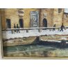 COPPIA ANTICO DIPINTO OLIO TAVOLA epoca 1900 VECCHIA MILANO Naviglio FIRMATO