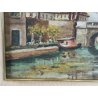 COPPIA ANTICO DIPINTO OLIO TAVOLA epoca 1900 VECCHIA MILANO Naviglio FIRMATO