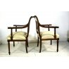 COPPIA POLTRONCINE SALA SALOTTO LEGNO NOCE INTAGLIATE STILE BAROCCO '800/'900