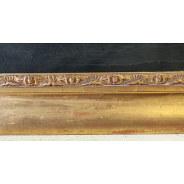 ANTICO QUADRO OLIO TELA epoca 1800 RITRATTO NOBILUOMO CORNICE ORO SOLDATO CONTE