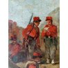 ANTICO QUADRO OLIO TELA attr. G. Campi DIPINTO Campagna 1866 Garibaldi ITALIA