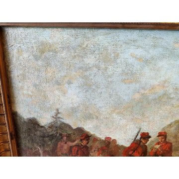 ANTICO QUADRO OLIO TELA attr. G. Campi DIPINTO Campagna 1866 Garibaldi ITALIA