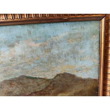 ANTICO QUADRO OLIO TELA attr. G. Campi DIPINTO Campagna 1866 Garibaldi ITALIA