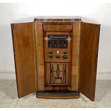 ANTICO MOBILE RADIO Radiofonografo Marelli Miza Fono RD59 Giradischi LEGNO 1930