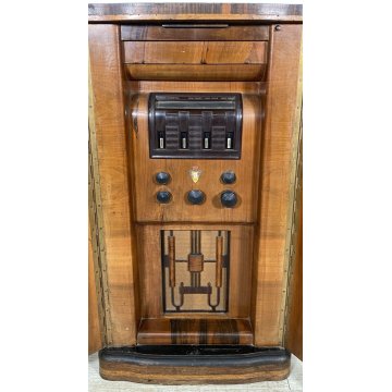 ANTICO MOBILE RADIO Radiofonografo Marelli Miza Fono RD59 Giradischi LEGNO 1930