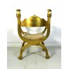 ANTICA SEDIA SAVONAROLA DANTESCA ARMCHAIR CHAIR GILDED LEGNO FOGLIA ORO DECORO