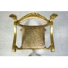 ANTICA SEDIA SAVONAROLA DANTESCA ARMCHAIR CHAIR GILDED LEGNO FOGLIA ORO DECORO