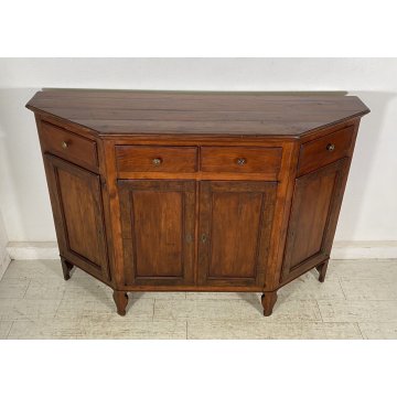 ANTICA CREDENZA TOSCANA LEGNO NOCE MASSELLO SCANTONATA 1800 MADIA DISPENSA EPOCA