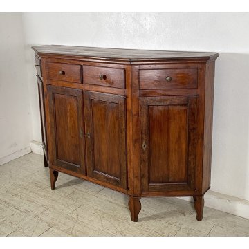 ANTICA CREDENZA TOSCANA LEGNO NOCE MASSELLO SCANTONATA 1800 MADIA DISPENSA EPOCA