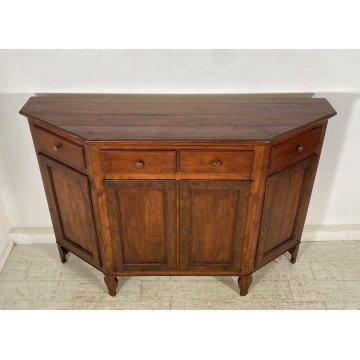 ANTICA CREDENZA TOSCANA LEGNO NOCE MASSELLO SCANTONATA 1800 MADIA DISPENSA EPOCA