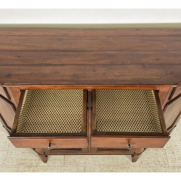 ANTICA CREDENZA TOSCANA LEGNO NOCE MASSELLO SCANTONATA 1800 MADIA DISPENSA EPOCA