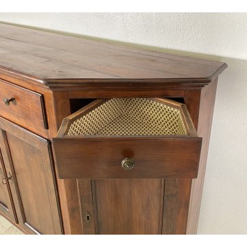 ANTICA CREDENZA TOSCANA LEGNO NOCE MASSELLO SCANTONATA 1800 MADIA DISPENSA EPOCA