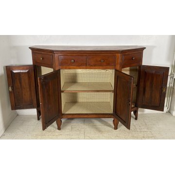 ANTICA CREDENZA TOSCANA LEGNO NOCE MASSELLO SCANTONATA 1800 MADIA DISPENSA EPOCA