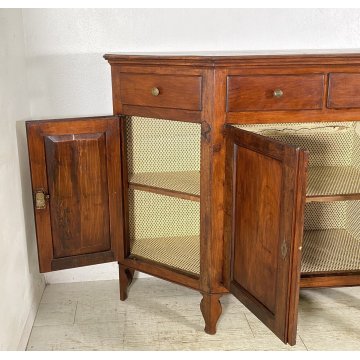 ANTICA CREDENZA TOSCANA LEGNO NOCE MASSELLO SCANTONATA 1800 MADIA DISPENSA EPOCA