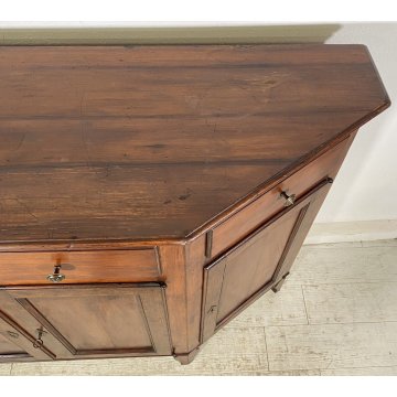 ANTICA CREDENZA TOSCANA LEGNO NOCE MASSELLO SCANTONATA 1800 MADIA DISPENSA EPOCA