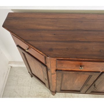 ANTICA CREDENZA TOSCANA LEGNO NOCE MASSELLO SCANTONATA 1800 MADIA DISPENSA EPOCA