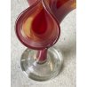 VASO SCULTURA VETRO Murano ROSSO FAZZOLETTO VINTAGE VASE FLOWER 22,5 cm/h '60