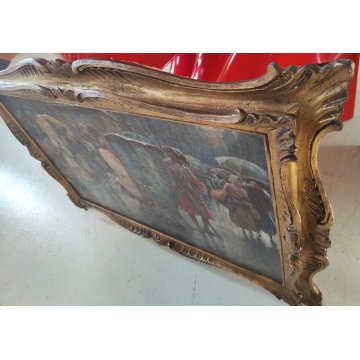 ANTICO QUADRO OLIO TAVOLA epoca 800 DIPINTO R. Armenise PORTANTINA 1700 Barocco