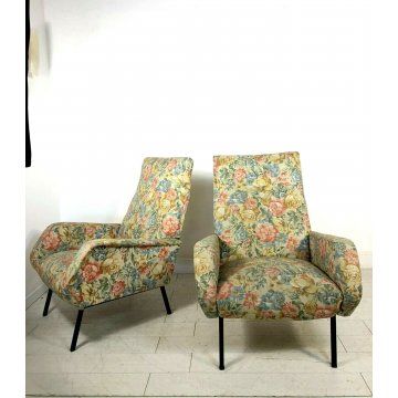 COPPIA POLTRONA DESIGN in STILE MARCO ZANUSO ARMCHAIR FAUTEUIL VINTAGE ANNI '60