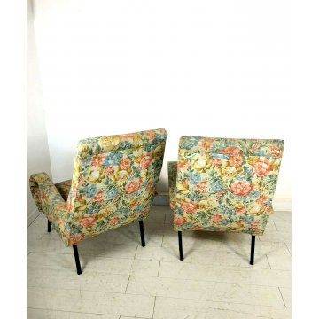 COPPIA POLTRONA DESIGN in STILE MARCO ZANUSO ARMCHAIR FAUTEUIL VINTAGE ANNI '60