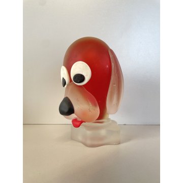 FIGURA CANE VETRO ROSSO SOMMERSO Murano DESIGN Seguso (?) VINTAGE FROSTED GLASS