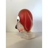 FIGURA CANE VETRO ROSSO SOMMERSO Murano DESIGN Seguso (?) VINTAGE FROSTED GLASS