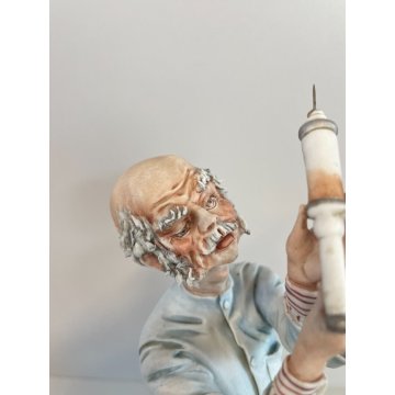 CERAMICA CAPODIMONTE MEDICO VINTAGE anni 70 PORCELLANA BISCUIT UOMO DOTTORE