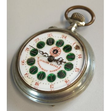 ANTICO OROLOGIO TASCA taschino Roskopf AUDAX & LABOR epoca '900 OLD POCKET WATCH