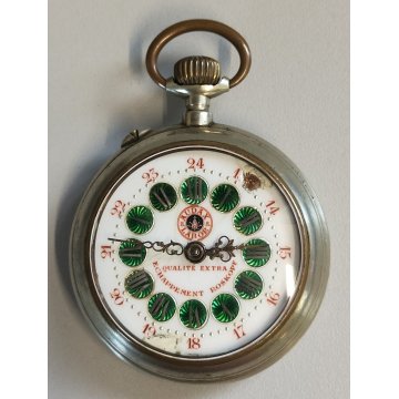 ANTICO OROLOGIO TASCA taschino Roskopf AUDAX & LABOR epoca '900 OLD POCKET WATCH