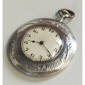 ANTICO OROLOGIO TASCA argento 800 taschino OLD SILVER POCKET WATCH epoca 1800