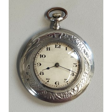 ANTICO OROLOGIO TASCA argento 800 taschino OLD SILVER POCKET WATCH epoca 1800