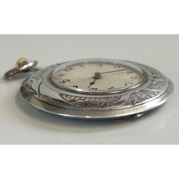 ANTICO OROLOGIO TASCA argento 800 taschino OLD SILVER POCKET WATCH epoca 1800