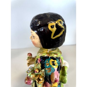 COPPIA SCULTURA CERAMICA Alma FIGURE ORIENTE Mod. 85/86 BOY GIRL ANNI '50 DANNI