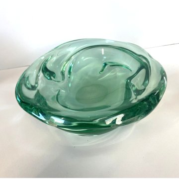 BOWL CRISTALLO VERDE ACQUAMARINA Seguso VINTAGE BOWL ART GLASS ø 22 cm ANNI '50